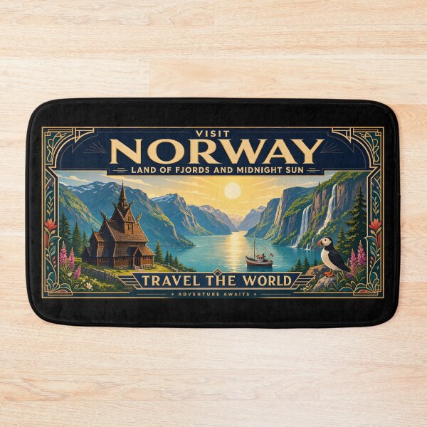 Item preview, Norway Vintage Travel Poster designed and sold by amithc.