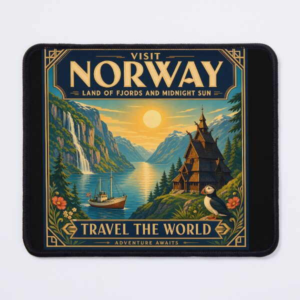 Item preview, Norway Vintage Travel Poster designed and sold by amithc.
