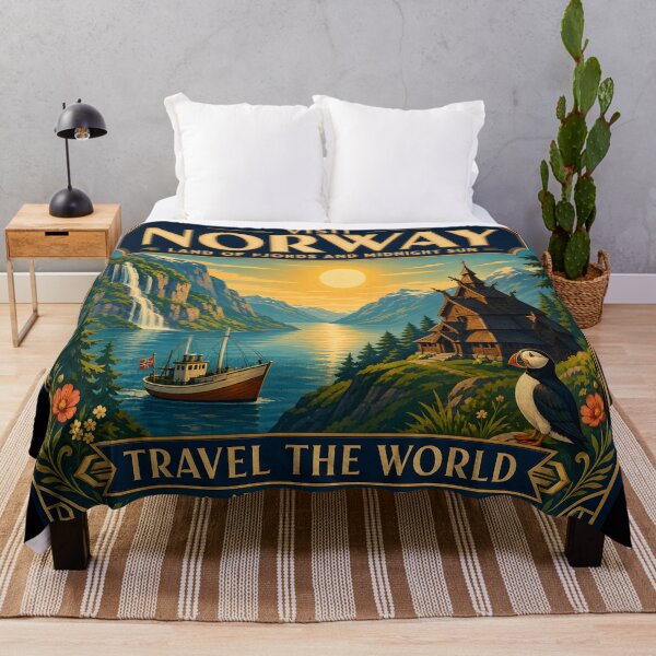 Item preview, Norway Vintage Travel Poster designed and sold by amithc.