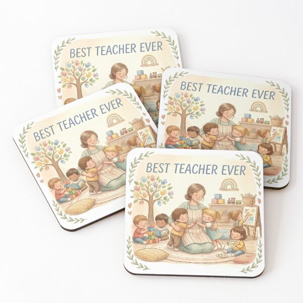 Item preview, BEST TEACHER EVER | Daycare Educator Gift - Cute Nursery Art designed and sold by QuasiBoss.