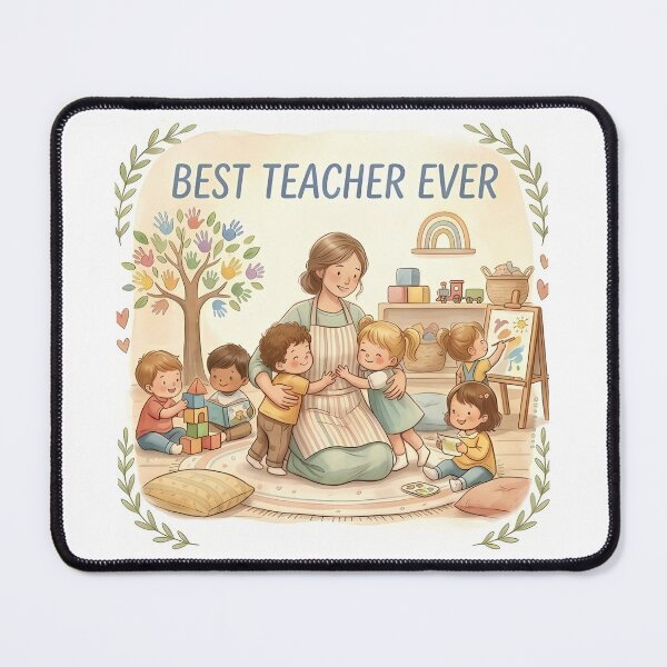 Item preview, BEST TEACHER EVER | Daycare Educator Gift - Cute Nursery Art designed and sold by QuasiBoss.