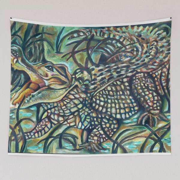 Item preview, Crocodile in a swamp designed and sold by AnnieHines.