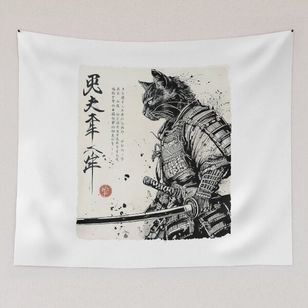 Item preview, Vintage Samurai Cat Warrior designed and sold by nosu-art-pod.