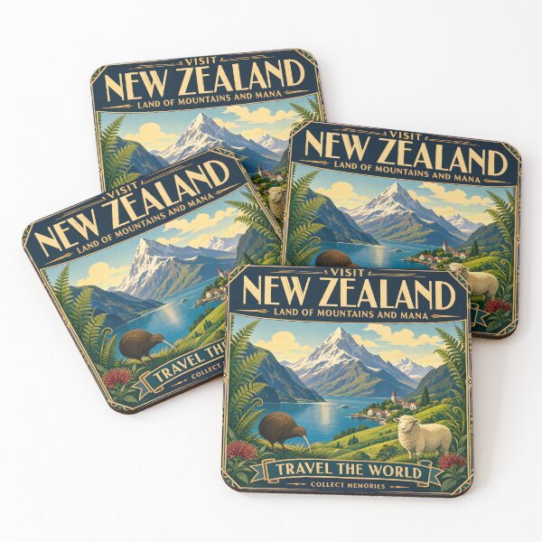 Item preview, New Zealand Vintage Travel Poster designed and sold by amithc.