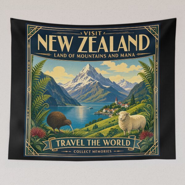 Item preview, New Zealand Vintage Travel Poster designed and sold by amithc.