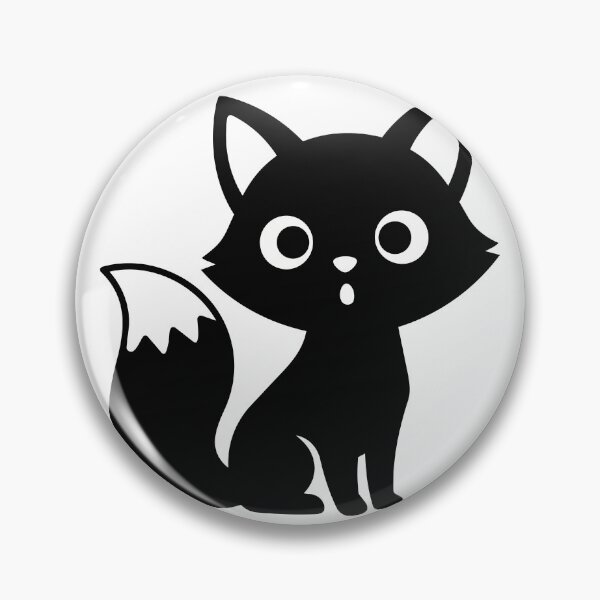 Item preview, Cute Surprised Black Cat Sticker - Kawaii Spooky Silhouette Fox Print Minimalist Void Cat Black Background Wall Art designed and sold by BestChoiceService.