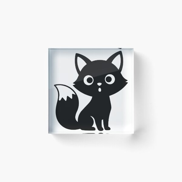 Item preview, Cute Surprised Black Cat Sticker - Kawaii Spooky Silhouette Fox Print Minimalist Void Cat Black Background Wall Art designed and sold by BestChoiceService.
