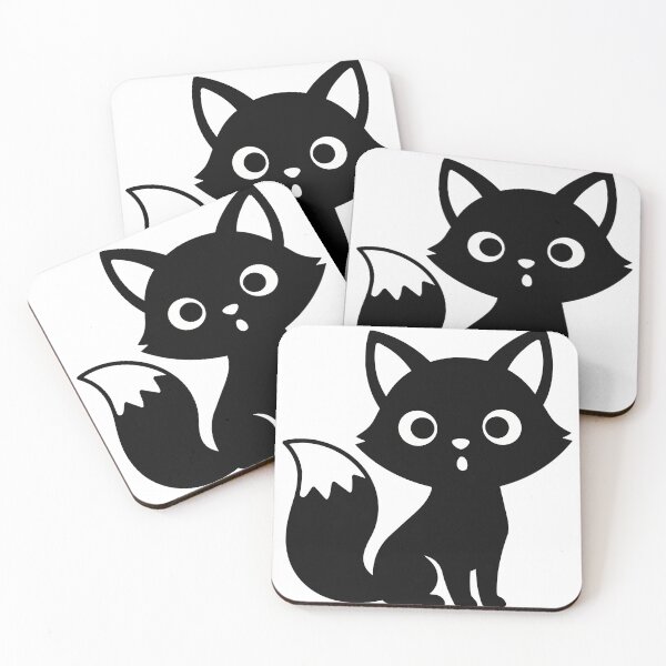 Item preview, Cute Surprised Black Cat Sticker - Kawaii Spooky Silhouette Fox Print Minimalist Void Cat Black Background Wall Art designed and sold by BestChoiceService.
