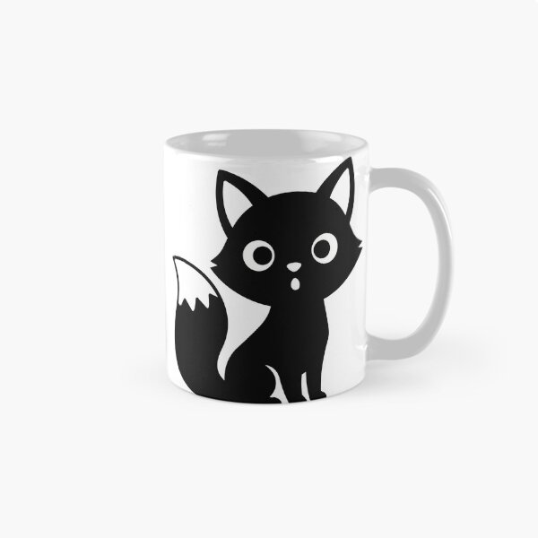Item preview, Cute Surprised Black Cat Sticker - Kawaii Spooky Silhouette Fox Print Minimalist Void Cat Black Background Wall Art designed and sold by BestChoiceService.