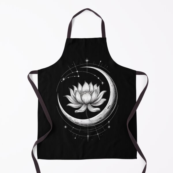 Item preview, Celestial Crescent Moon & Flower - Fine Line Art - Mystical White Graphic designed and sold by Design_Your_Day.