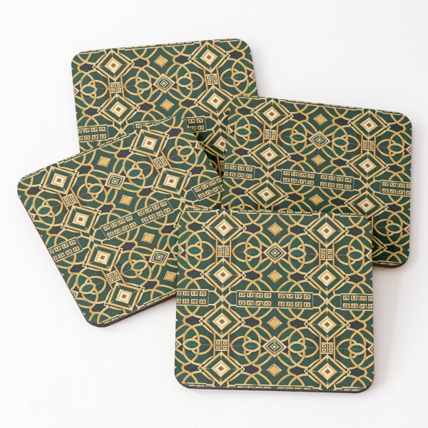 Item preview, Old Money Geometric Pattern – Elegant Gold & Emerald Design designed and sold by Ve & Co.