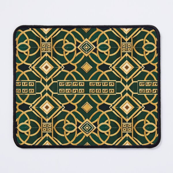 Item preview, Old Money Geometric Pattern – Elegant Gold & Emerald Design designed and sold by Ve & Co.