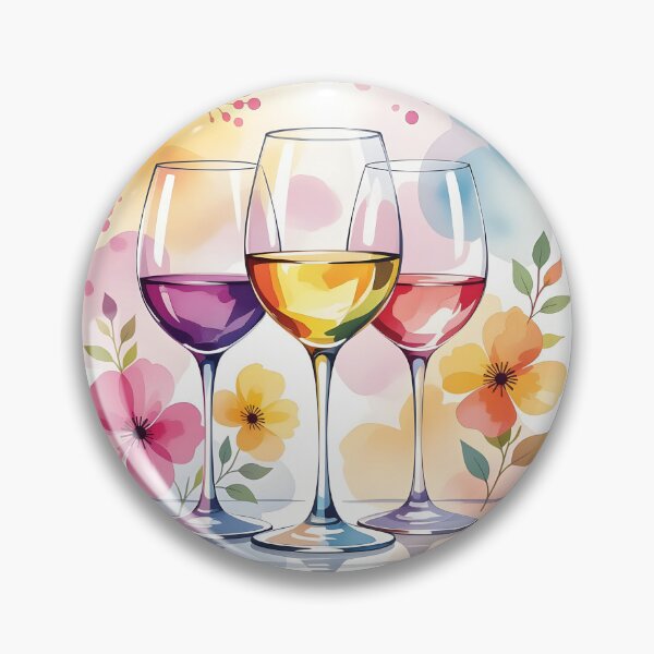 Item preview, Wine glasses with floral watercolors designed and sold by Ponted.