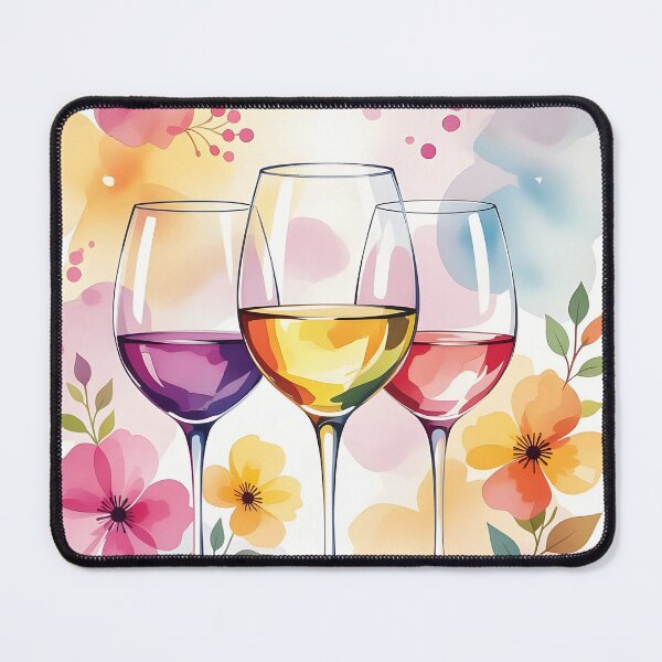 Item preview, Wine glasses with floral watercolors designed and sold by Ponted.