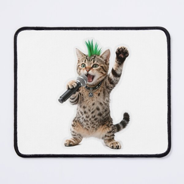 Item preview, Punk Rock Tabby Cat Singer designed and sold by Winking-Kitten.