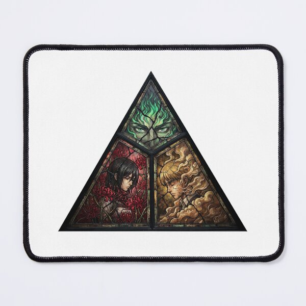 Item preview, Attack on Titan Stained Glass Shingeki Eren Mikasa Armin designed and sold by MCHDesignST.