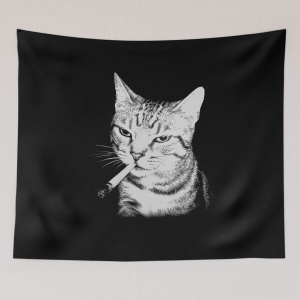 Item preview, Cat Smoking Cigarette - Funny Smoking Cat Meme designed and sold by studio-ssaam.