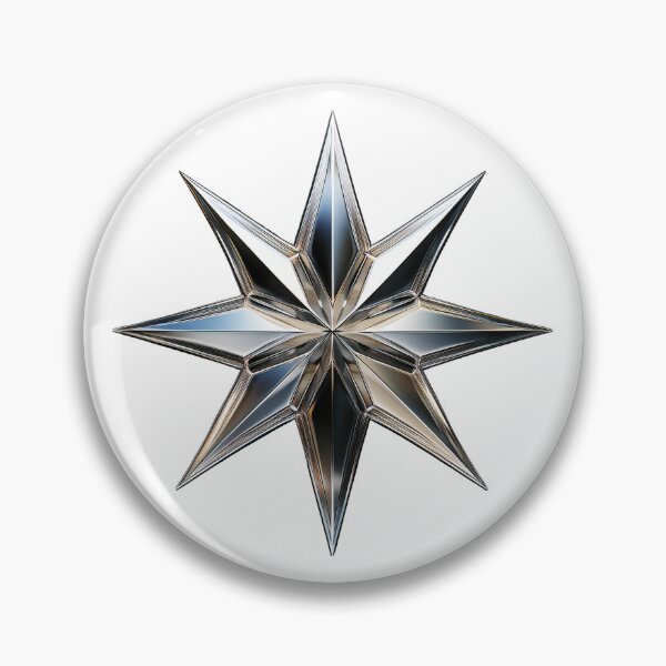 Item preview, Glossy chrome eight-point star on black background design designed and sold by ChernivtsiSkoda.