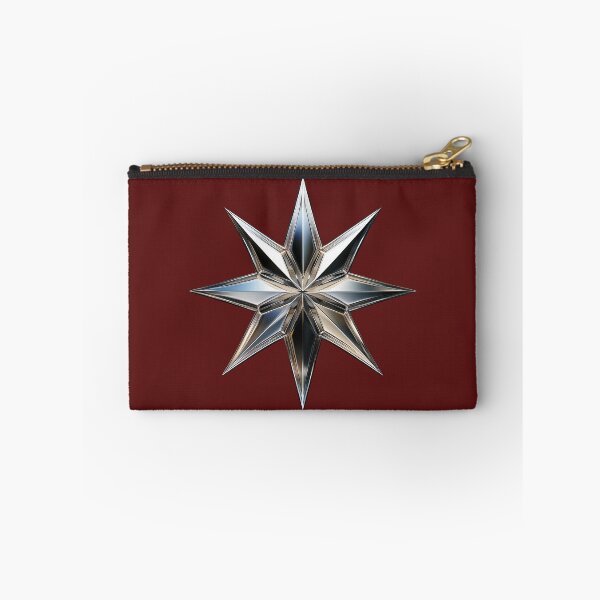 Item preview, Glossy chrome eight-point star on black background design designed and sold by ChernivtsiSkoda.