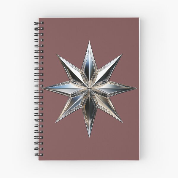 Item preview, Glossy chrome eight-point star on black background design designed and sold by ChernivtsiSkoda.