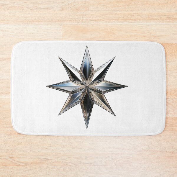 Item preview, Glossy chrome eight-point star on black background design designed and sold by ChernivtsiSkoda.