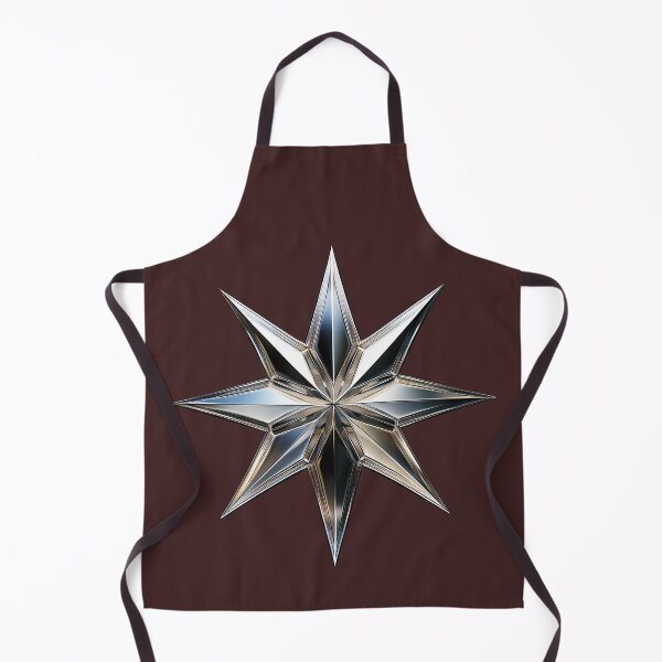 Item preview, Glossy chrome eight-point star on black background design designed and sold by ChernivtsiSkoda.