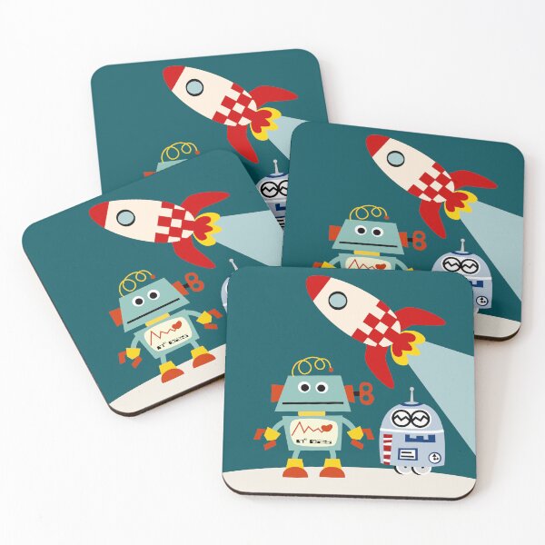 Item preview, Robots and Space Rocket designed and sold by Sonia Pascual Izquierdo.