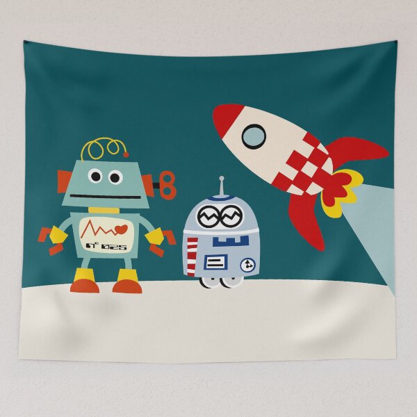 Item preview, Robots and Space Rocket designed and sold by Sonia Pascual Izquierdo.