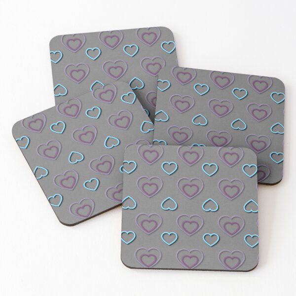 Item preview, Gray Teal Heart Pattern Design designed and sold by IntelliMindDesigns.
