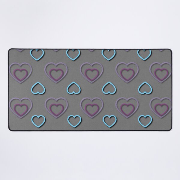 Item preview, Gray Teal Heart Pattern Design designed and sold by IntelliMindDesigns.