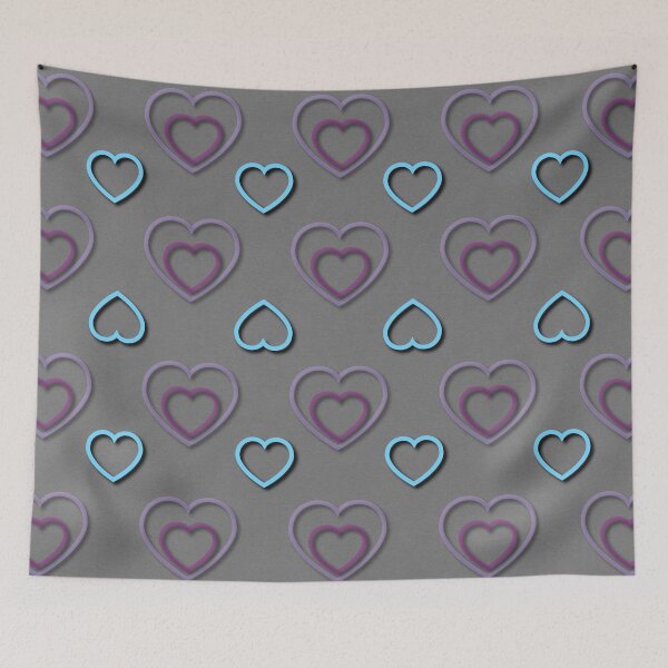 Item preview, Gray Teal Heart Pattern Design designed and sold by IntelliMindDesigns.