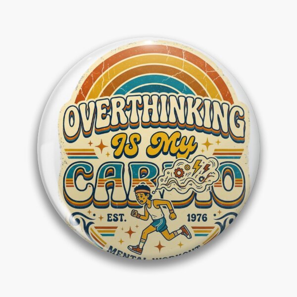 Item preview, Overthinking Is My Cardio Retro Vintage , Funny Anxiety Humor 70s Styles  designed and sold by Obinne.