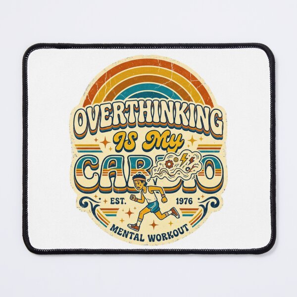 Item preview, Overthinking Is My Cardio Retro Vintage , Funny Anxiety Humor 70s Styles designed and sold by Obinne.