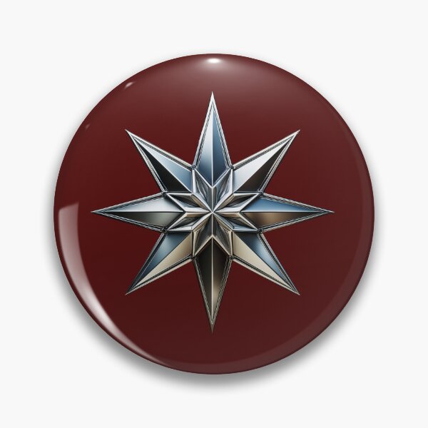 Item preview, Glossy chrome eight-point star on black background design designed and sold by ChernivtsiSkoda.