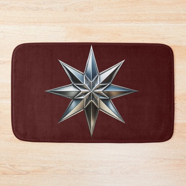Item preview, Glossy chrome eight-point star on black background design designed and sold by ChernivtsiSkoda.