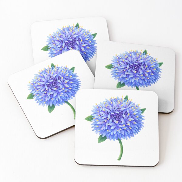 Item preview, Blue Pincushion Flower Illustration  designed and sold by SarahsArtAndCrafts.