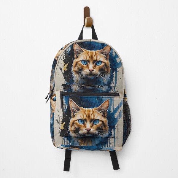 Item preview, Haunting Blue Eyed Ginger Cat Watercolor Splatter Art designed and sold by Paulocdias.