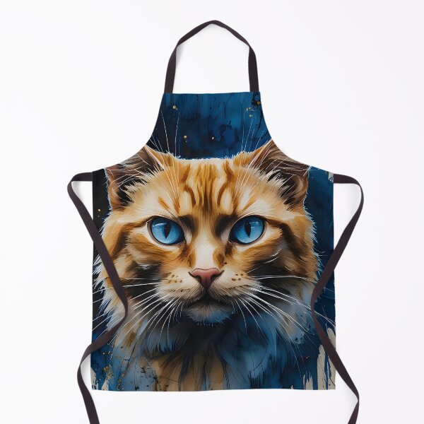 Item preview, Haunting Blue Eyed Ginger Cat Watercolor Splatter Art designed and sold by Paulocdias.