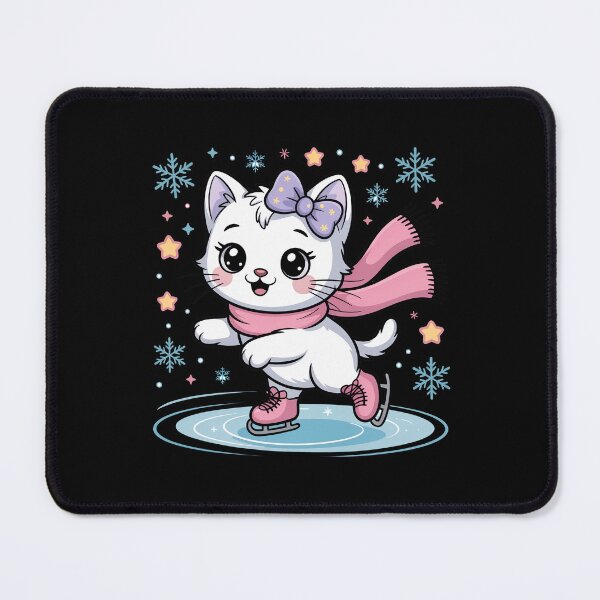 Item preview, Cute Ice-Skating Cat with Scarf designed and sold by jkrphoto.