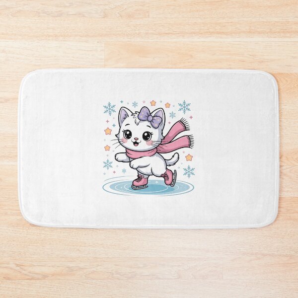 Item preview, Cute Ice-Skating Cat with Scarf designed and sold by jkrphoto.