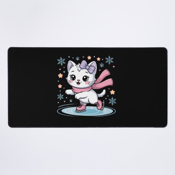 Item preview, Cute Ice-Skating Cat with Scarf designed and sold by jkrphoto.