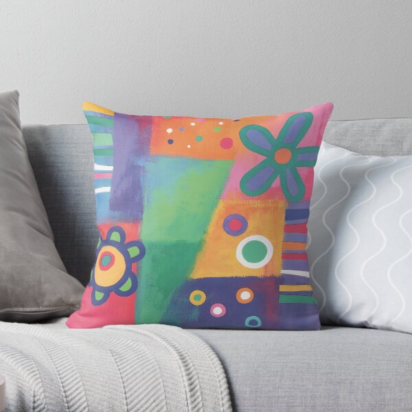 Flowers Patchwork Throw Pillow