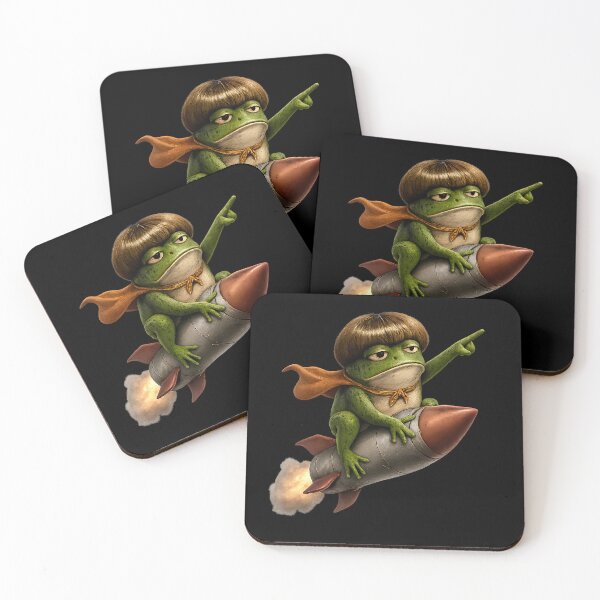 Item preview, Funny Frog Bob Haircut Meme – Riding a Rocket designed and sold by Cutie Galore.