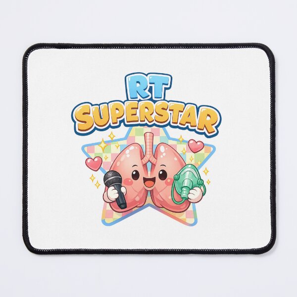Item preview, RT SUPERSTAR Cute Lungs Mascot Clock Design | Respiratory Therapist Gift | Kawaii RT Nurse Wall Clock Art | ICU Pulmonary Care POD designed and sold by ClinicalHubs.