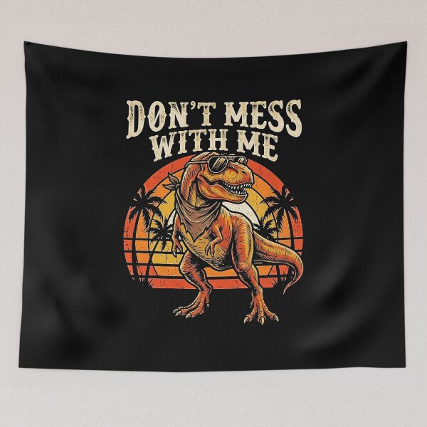 Item preview, Don't Mess With Me Cool T-Rex Sunglasses Retro Sunset Palm Tree Dino  designed and sold by graphixpolash.