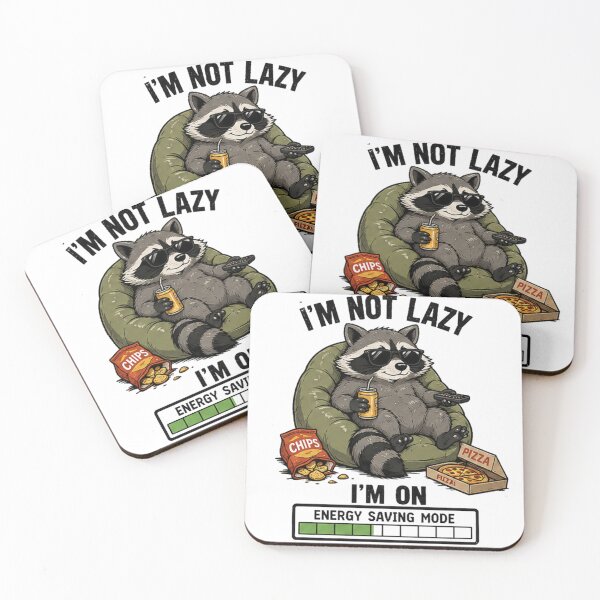 Item preview, Energy Saving Mode Raccoon T-Shirt – Cozy Funny Aesthetic Tee designed and sold by SoftErrorStudio.