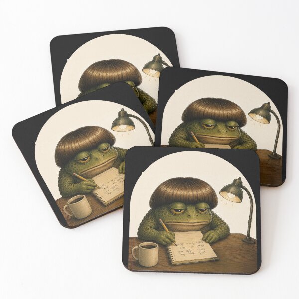Item preview, Funny Frog Bob Haircut Meme - Desk Style designed and sold by Cutie Galore.
