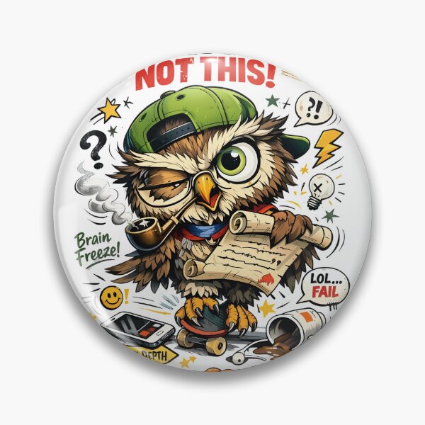 Item preview, Brain Freeze Owl - Funny Confused Intellectual Geek Art designed and sold by GomuStyles.
