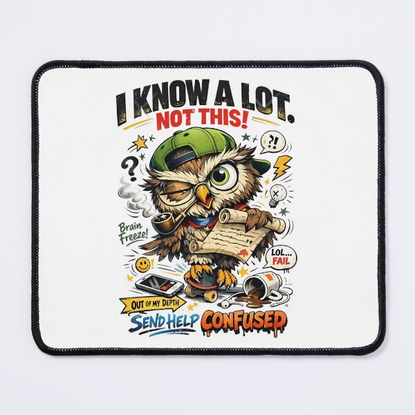 Item preview, Brain Freeze Owl - Funny Confused Intellectual Geek Art designed and sold by GomuStyles.
