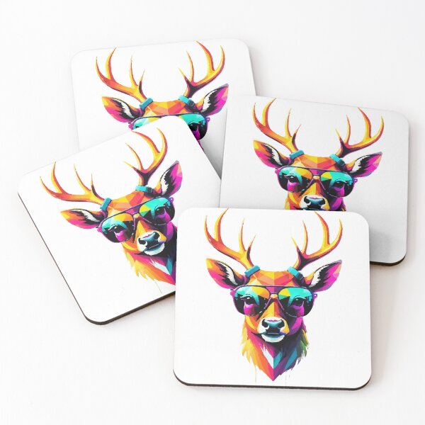 Item preview, Vibrant Geometric Deer T-Shirt | Abstract Neon Stag Tee | Retro Low Poly Wildlife Art designed and sold by GAO Art Design.